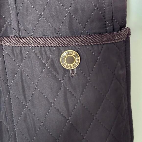 Talbots Women's Quilted Button Up Corduroy Collar Vest Brown Size M A0063 - Picture 2 of 5